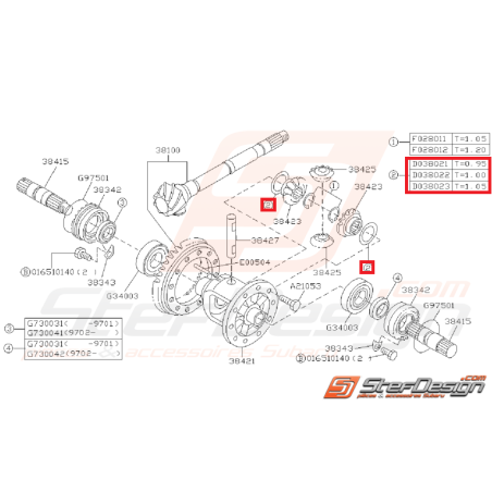 Rondelle Diff Rentiel Origine Subaru Gt Wrx Sti