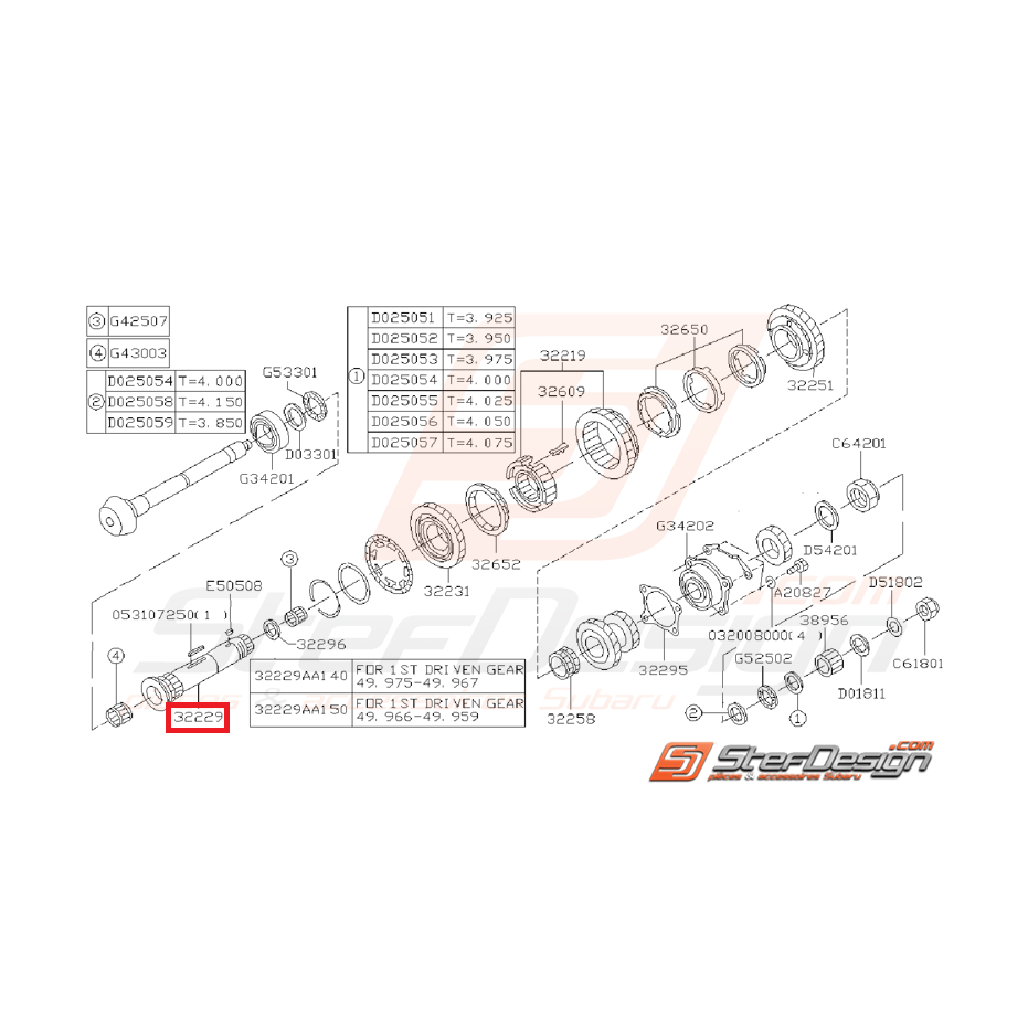 Axe Arbre Secondaire Origine Subaru Gt Wrx Stef Design