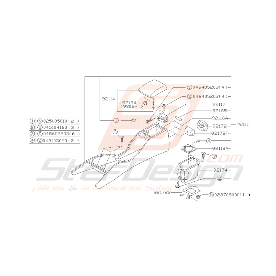 Sch Ma De Console Centrale Origine Subaru Impreza Gt Stef