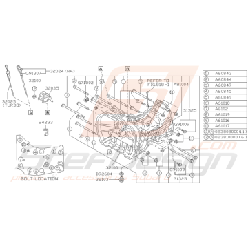 Schéma Carter de Boite de Vitesse Origine Subaru GT 1993 1994 Stef