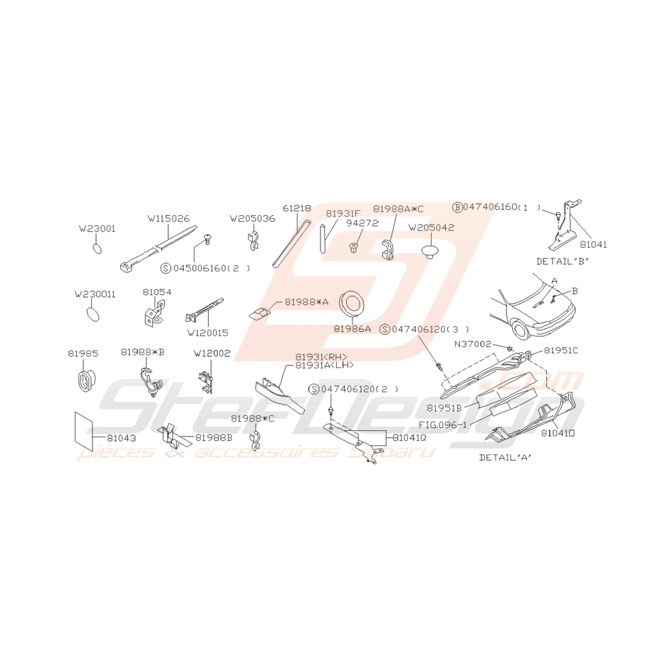 Schéma Support Faisceau Electrique Origine Subaru GT 1993 2000 Stef