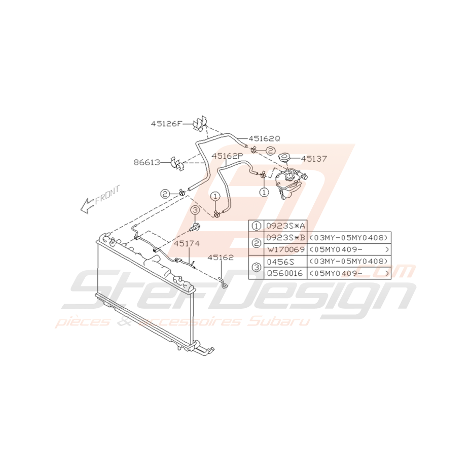 Sch Ma Durites De Refroidissement Origine Subaru Wrx Sti Stef