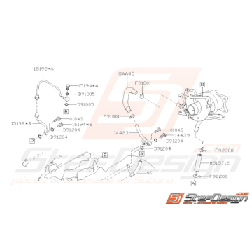 Sch Ma De Vis Et Durites De Turbo Origine Subaru Sti Stef