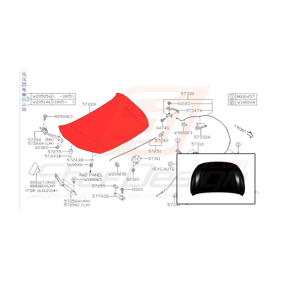 Capot Origine Pour Subaru Xv Stef Design