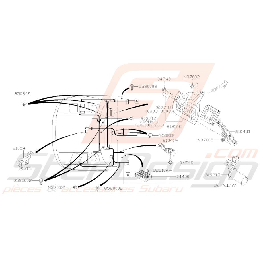 Sch Ma Faisceau Electrique Cloison Origine Subaru Wrx Sti