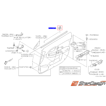 Support garniture de porte WRX/STI 01-07