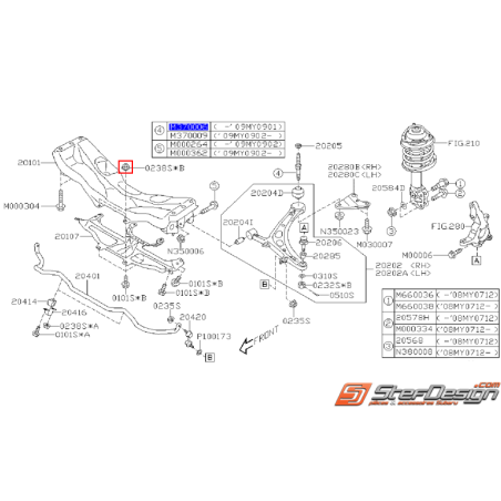 Écrou traverse de renfort pare-choc WRX/STI 01-05