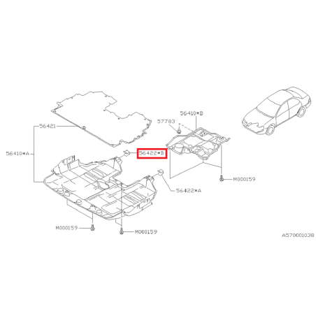 Agrafe carter moteur droit subaru GT 97-00