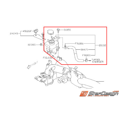 Vase d'expansion  SUBARU STI 08-14