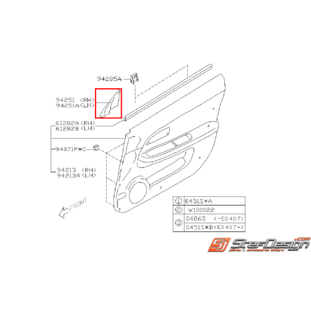 Gousset de porte avant WRX/STI 01-07