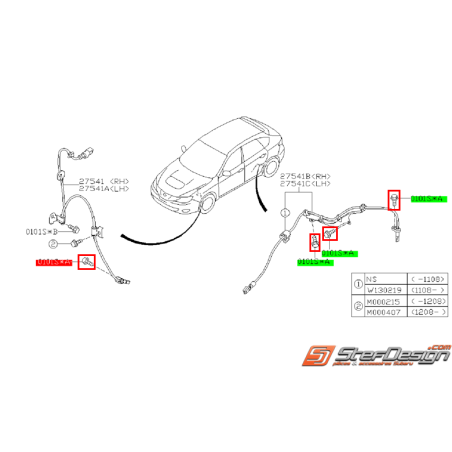 Vis de fixation capteur ABS avant/arrière origine subaru WRX/STI 08-14