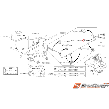 Attache N°3 durite de carburant origine subaru WRX/STI 01-05