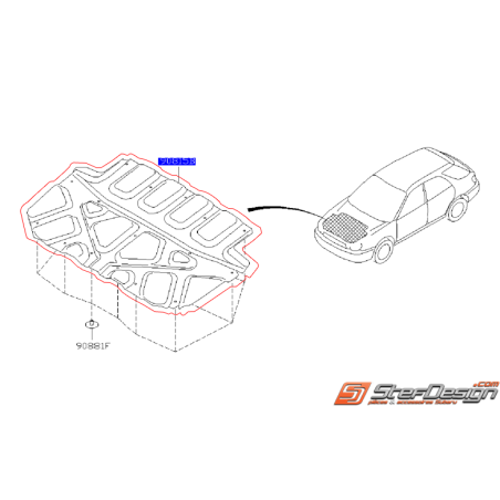 Isolant de capot origine subaru WRX/STI 06-07