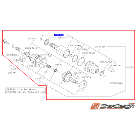 Cardan avant subaru WRX 2007