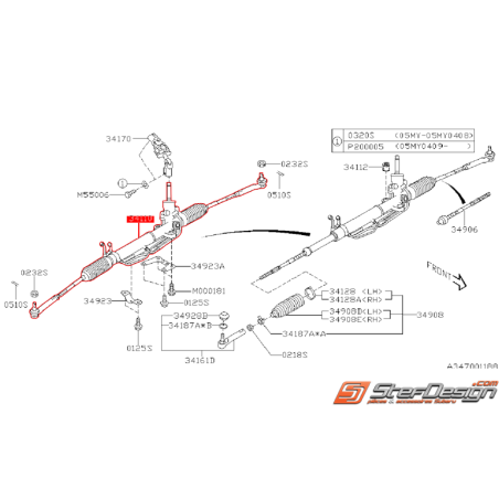 Crémaillère de direction WRX 08-10