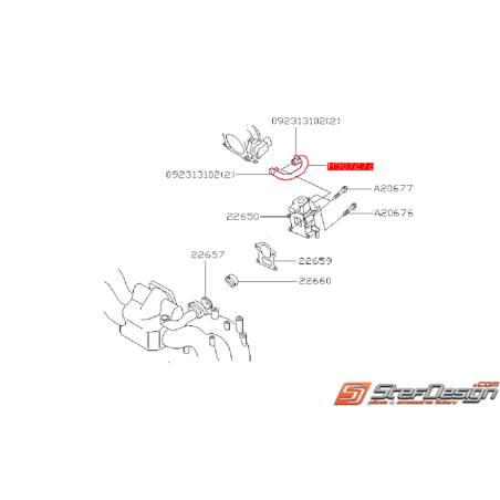 Durite de papillon d'admission origine subaru GT 97-98