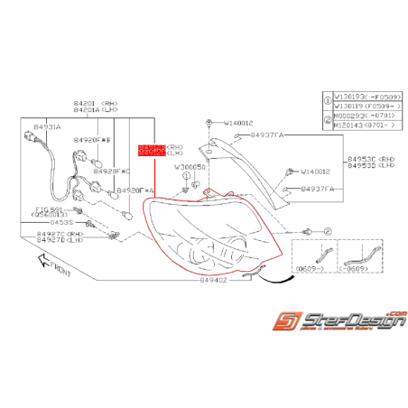 Feu arrière break origine subaru WRX 06-07