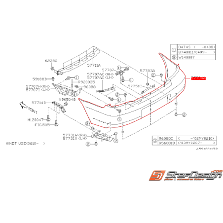 Pare choc arrière subaru WRX 03-07 Break