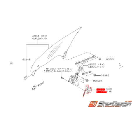 Moteur lève vitre avant SUBARU LEGACY 2003