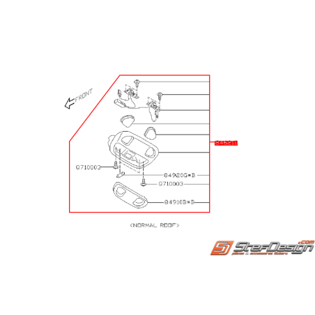 Console de plafonnier complet sans toit ouvrant WRX/STI 01-07