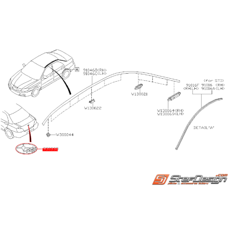 Logo de coffre SUBARU WRX/STI 06-07