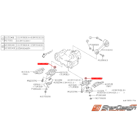 Écrou traverse de renfort pare-choc WRX/STI 01-05