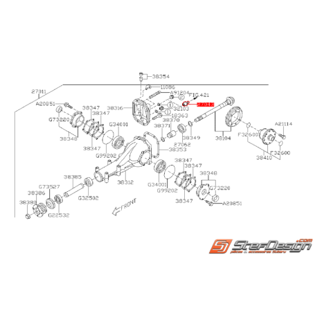 Contacteur de température de pont arrière subaru STI 08-14