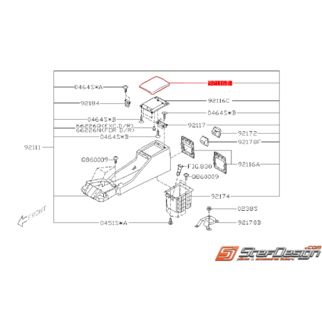 Couvercle de console centrale WRX 2002 Break