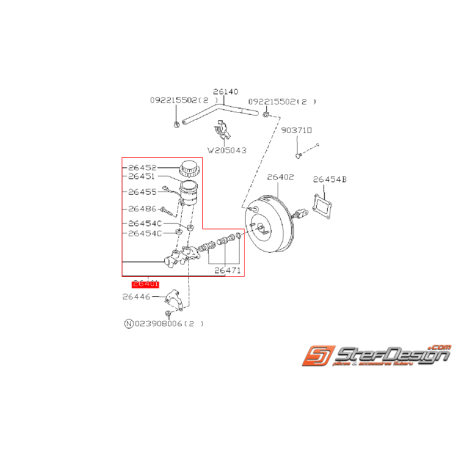 Maître cylindre avec ABS origine subaru GT 99-00 WRX/STI 01-07