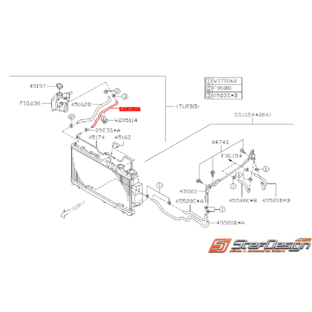 Durite de sortie radiateur/vase d'expansion WRX/STI 08-14