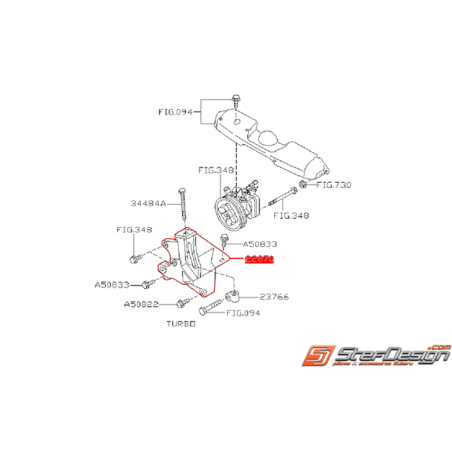 Support de pompe de direction assistée WRX/STI 01-02