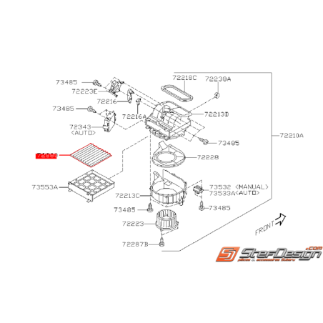 Filtre d'habitacle origine Subaru Legacy 2005