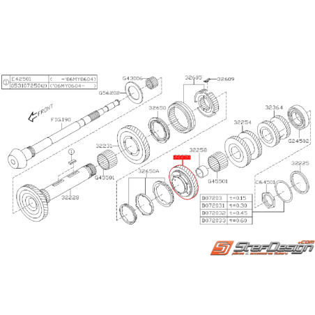 Pignon de 2ème boite 6 vitesses SUBARU STI 02-05