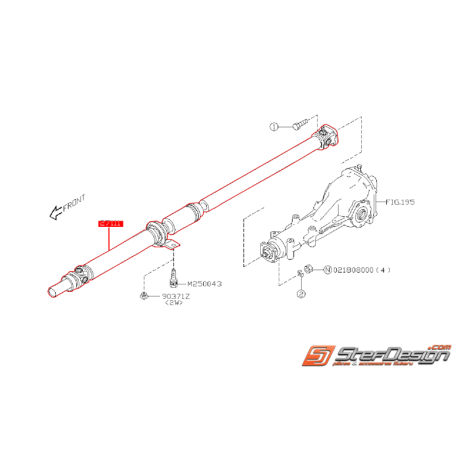 Arbre de transmission boite 6 vitesses avec DCCD STI 04-07