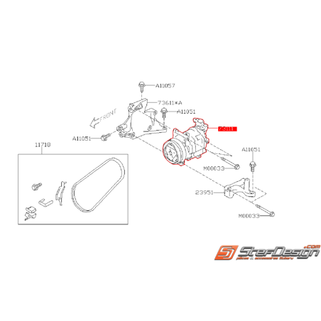 Compresseur de climatisation origine SUBARU WRX/STI 08-14