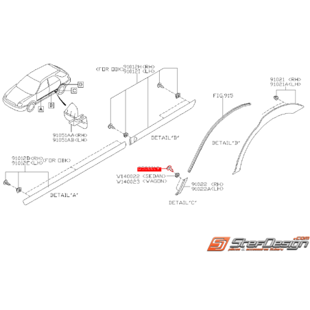 Vis de protection de roue WRX/STI 01-07