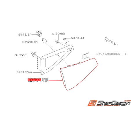 Feu arrière origine SUBARU STI 08-10