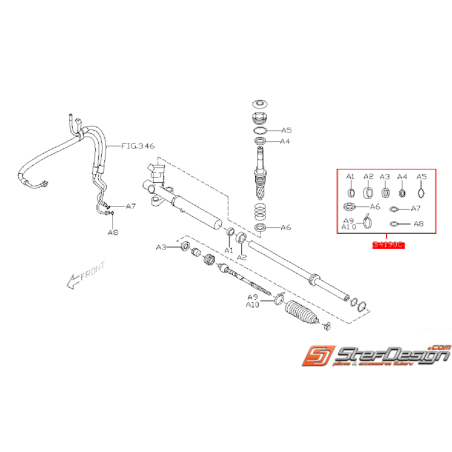 Kit de réparation de crémaillère de direction SUBARU WRX/STI 2005-2007