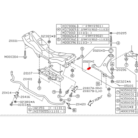 Silent bloc de triangle avant WRX-STI 2008-2014