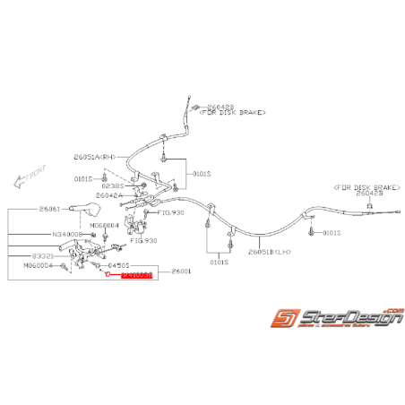 Cache vis de frein a main SUBARU WRX 08-11