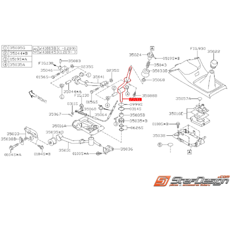 Levier de vitesse SUBARU STI 08-14