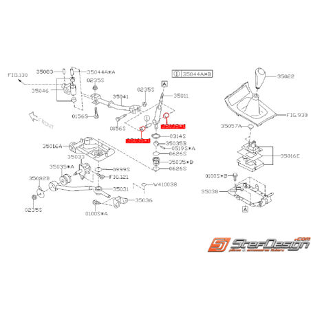 Bague de levier de vitesse boite 5 SUBARU WRX 08-11