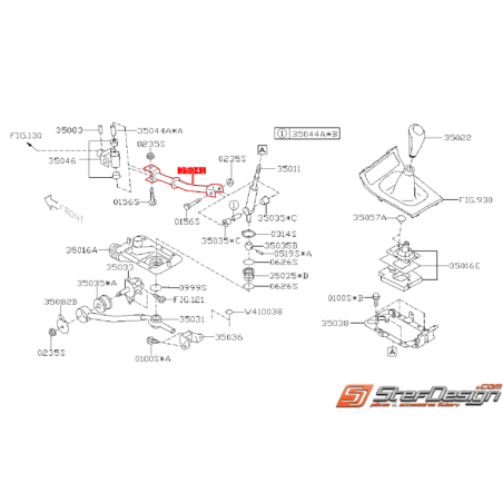 Barre de tringlerie levier de vitesse boite 5 WRX 08-11 