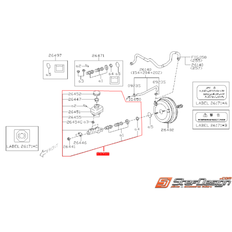 Maître cylindre de frein origine SUBARU WRX/STI 08-14