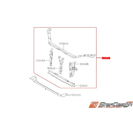 Face avant complet SUBARU STI 08-10