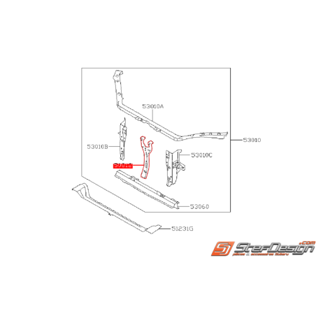 Tôle vertical face avant SUBARU WRX/STI 08-14