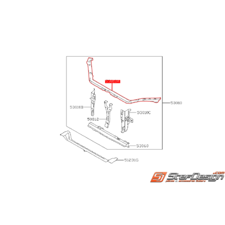 Traverse supérieur pare-choc avant SUBARU STI 08-14