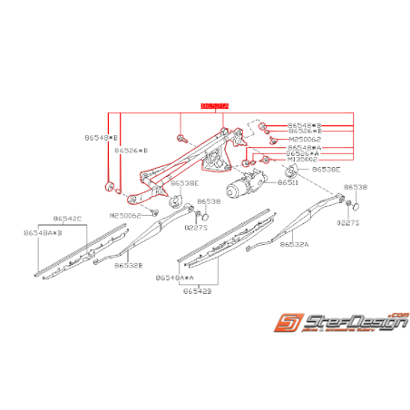 Mécanisme d'essuie glace SUBARU WRX/STI 03-07