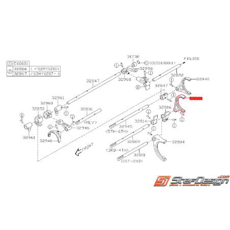 Fourchette acier 3ème/4ème SUBARU STI 01-02