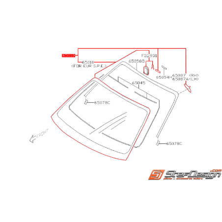 Pare-brise avant origine SUBARU WRX/STI 2005 RHD